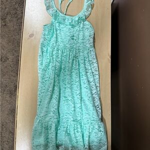 fabkids Mint Green Lace Casual Dress